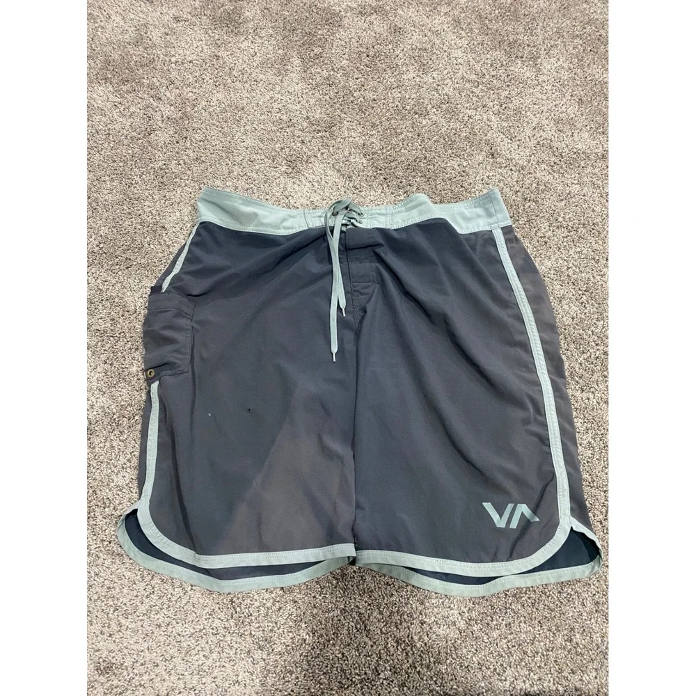 Board Shorts RVCA Mens Grey Good ANP Cargo Pocket Stretch 38